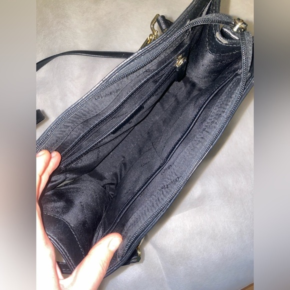 Calvin Klein Black Structured Shoulder Bag with Gold Accents - Picture 3 of 6